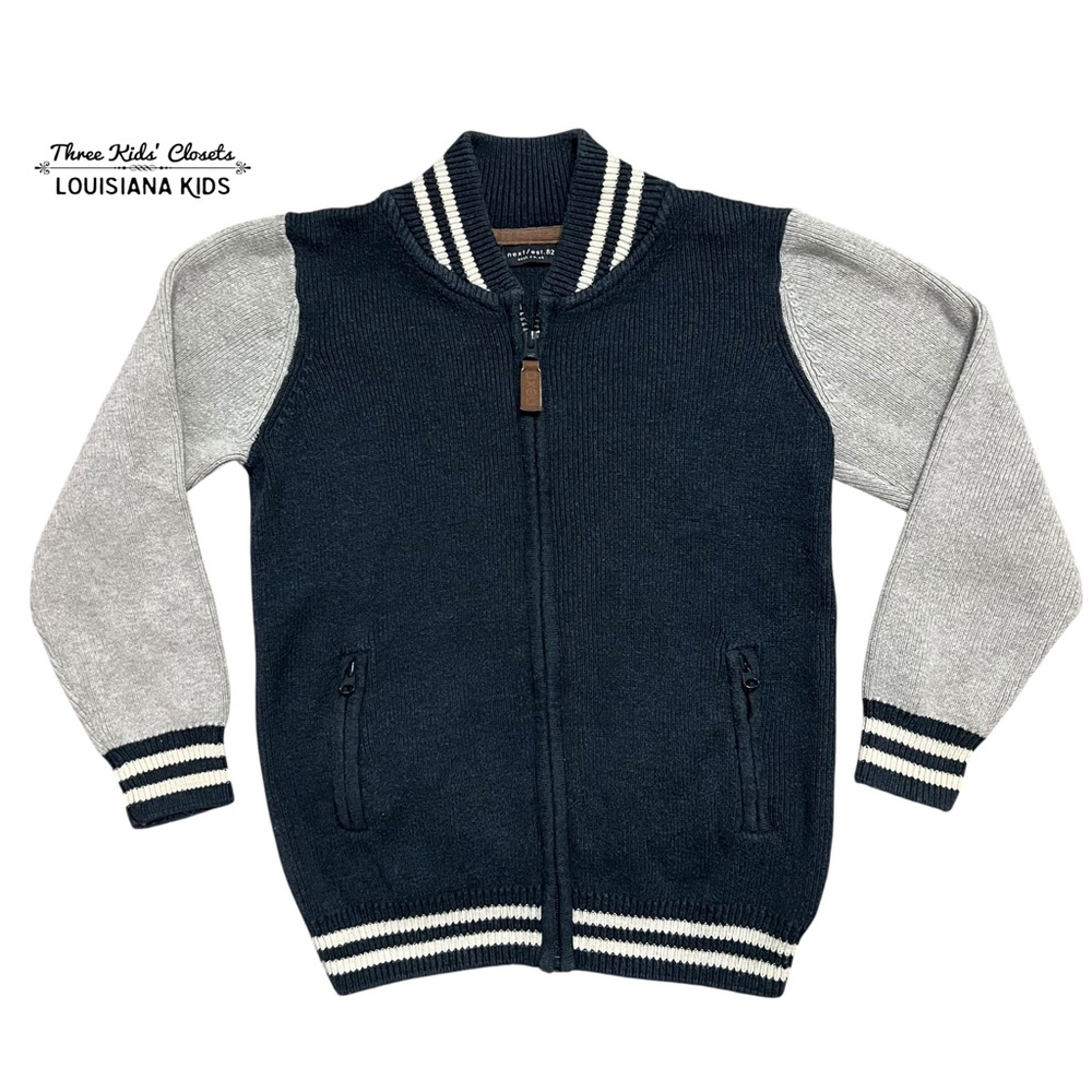 Next 7Y Navy & Gray Varsity Sweater Jacket